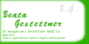 beata gestettner business card